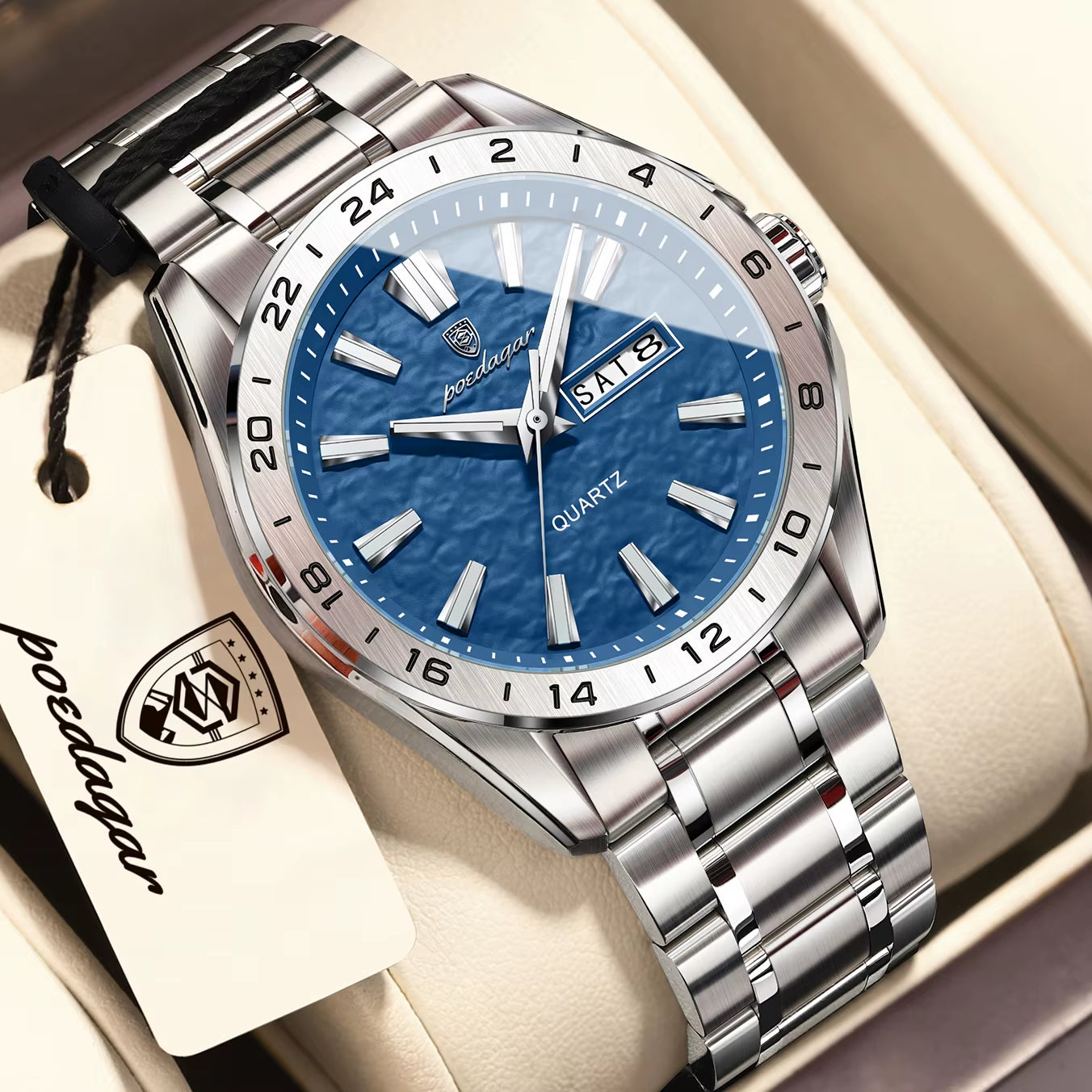 Exquisite Fashion Man Watches High Quality Waterproof Luminous Business Watch for Men Date Week Quartz Men'S Wristwatch