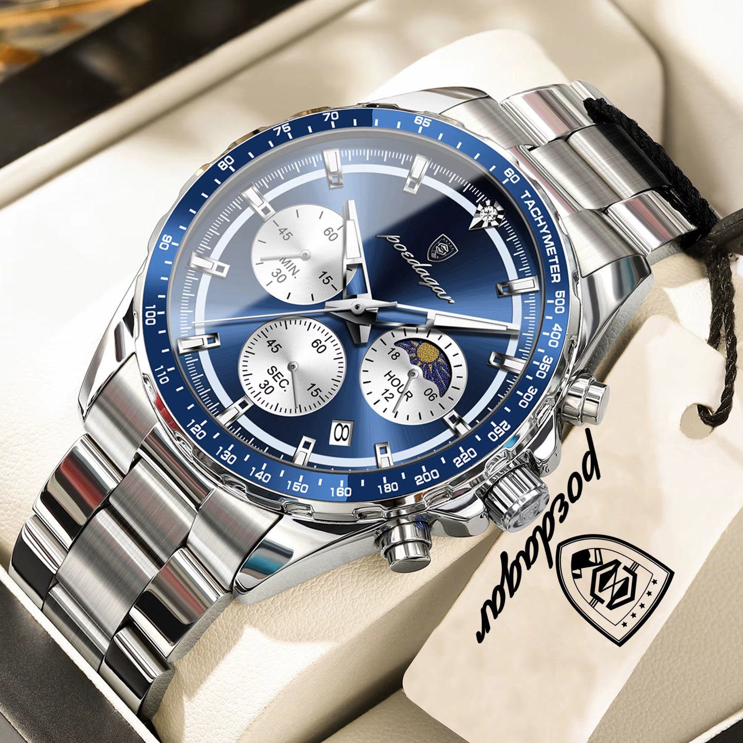 Business Brand Man Wristwatch Waterproof Stainless Steel Luminous Men Watch Chronograph Date Men'S Quartz Watches Reloj