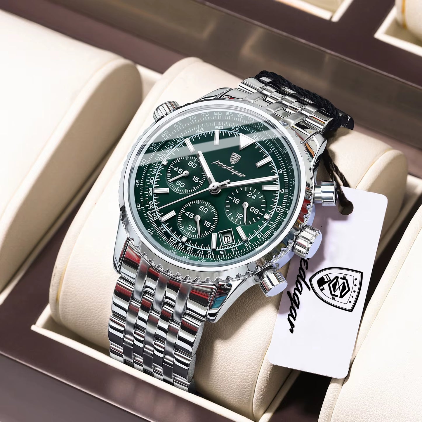 Luxury Watches for Man Date Chronograph Stainless Steel Sport Men Watch Waterproof Luminous Quartz Military Men'S Watch