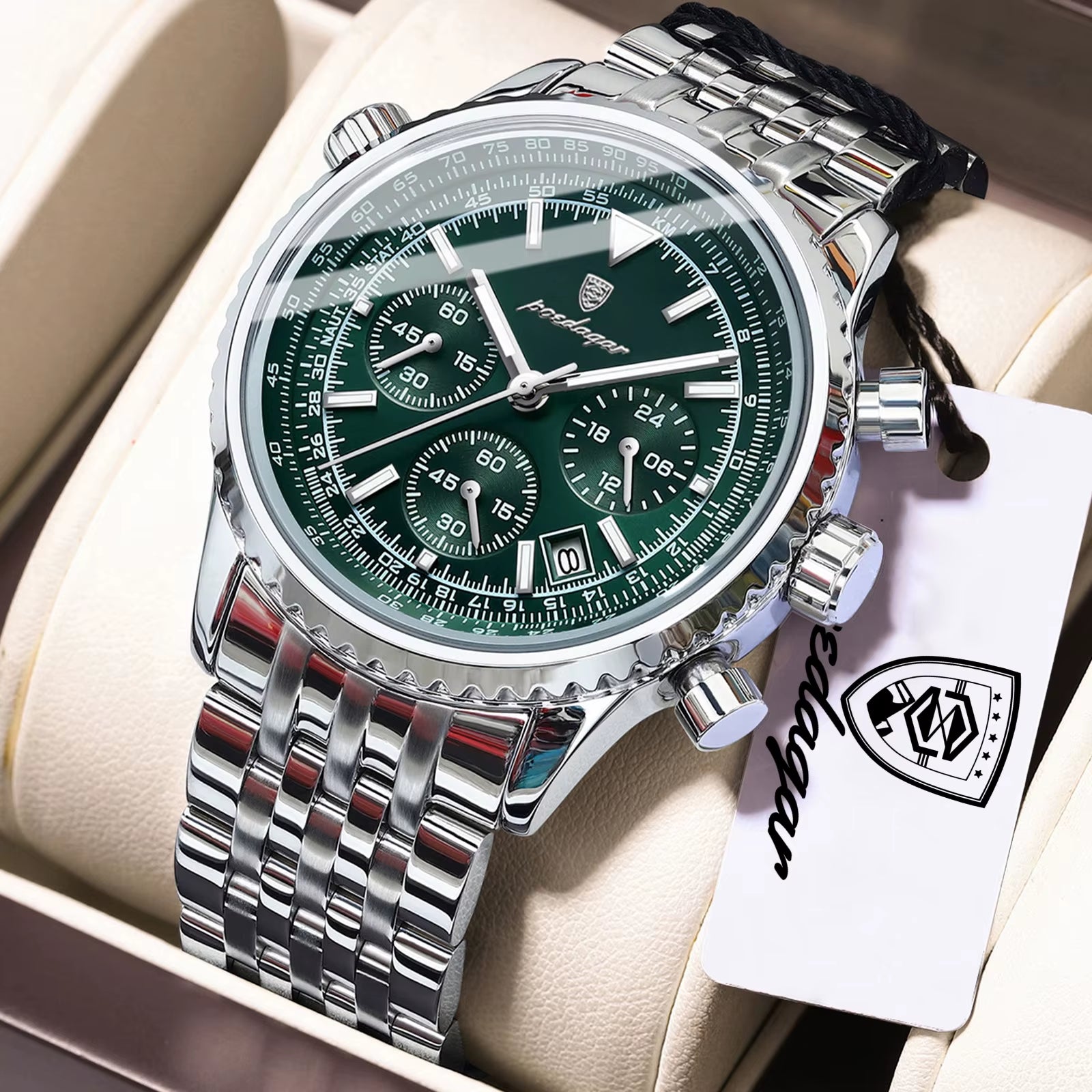 Luxury Watches for Man Date Chronograph Stainless Steel Sport Men Watch Waterproof Luminous Quartz Military Men'S Watch