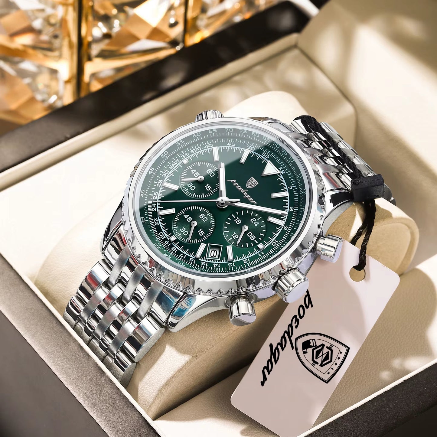 Luxury Watches for Man Date Chronograph Stainless Steel Sport Men Watch Waterproof Luminous Quartz Military Men'S Watch