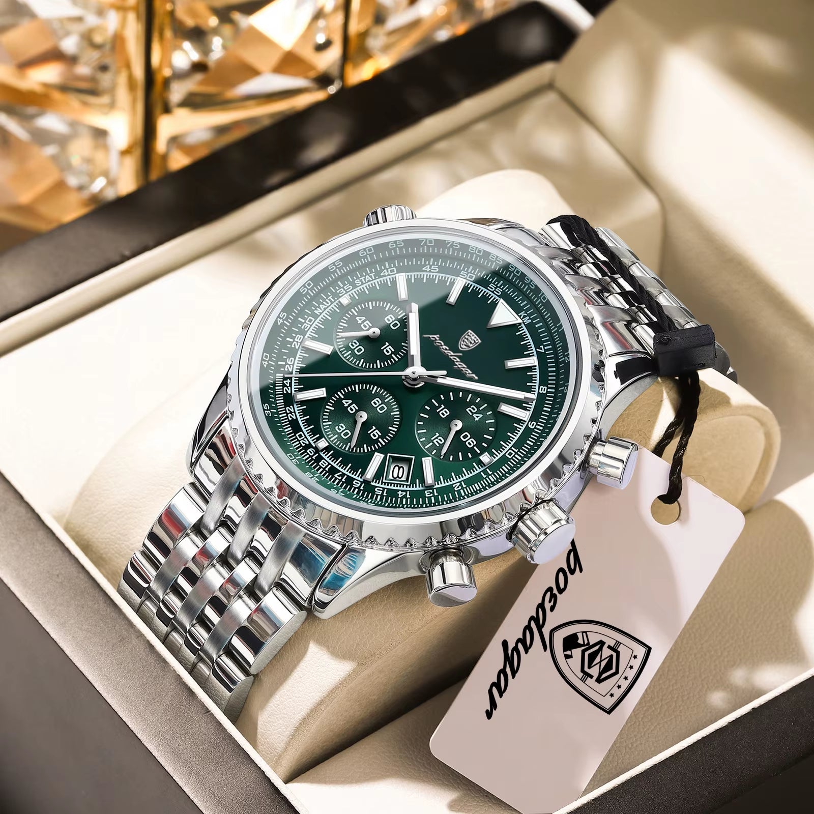 Luxury Watches for Man Date Chronograph Stainless Steel Sport Men Watch Waterproof Luminous Quartz Military Men'S Watch