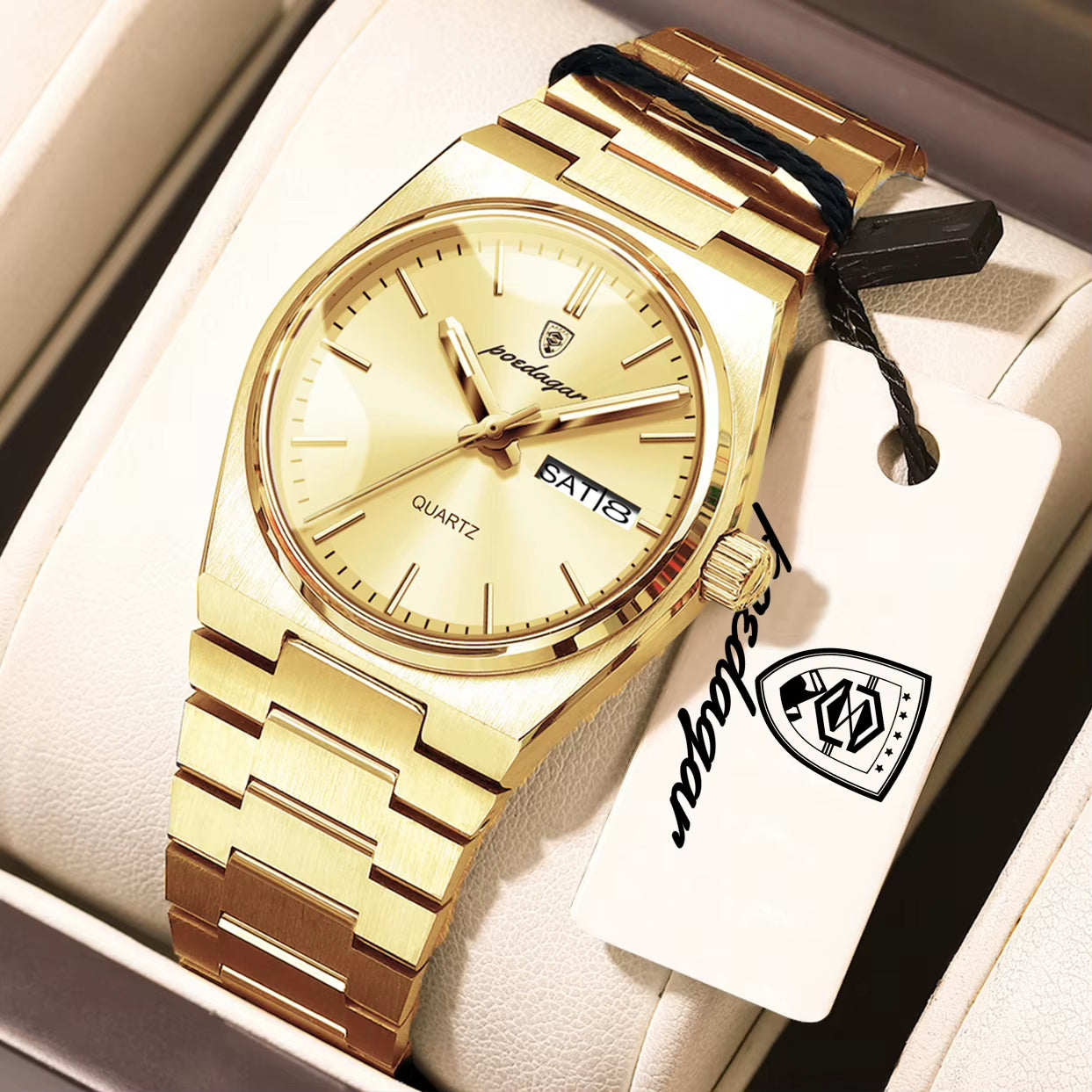 Exquisite Watches for Women Waterproof Luminous Date Week Ladies Watch Stainless Steel Luxury Woman'S Quartz Wristwatch