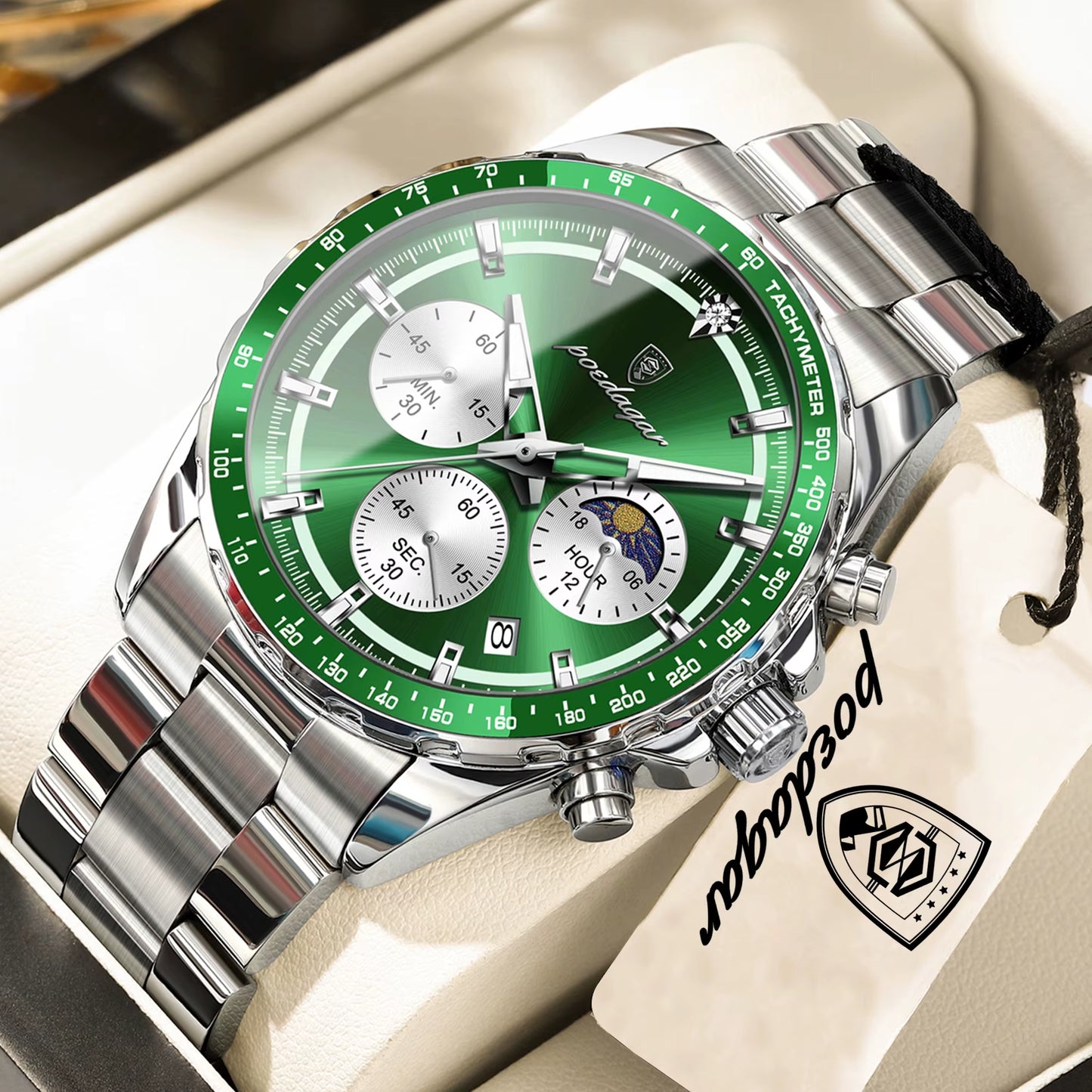Business Brand Man Wristwatch Waterproof Stainless Steel Luminous Men Watch Chronograph Date Men'S Quartz Watches Reloj