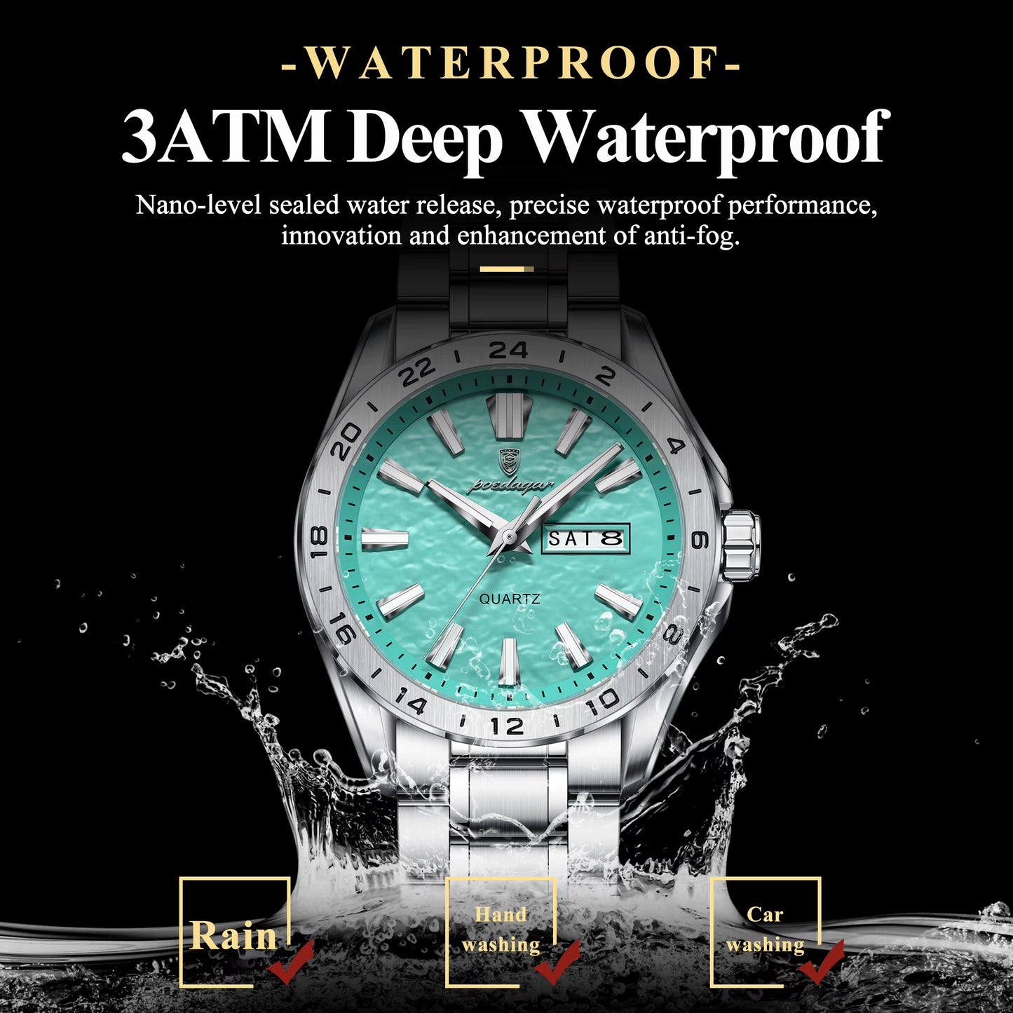 Exquisite Fashion Man Watches High Quality Waterproof Luminous Business Watch for Men Date Week Quartz Men'S Wristwatch