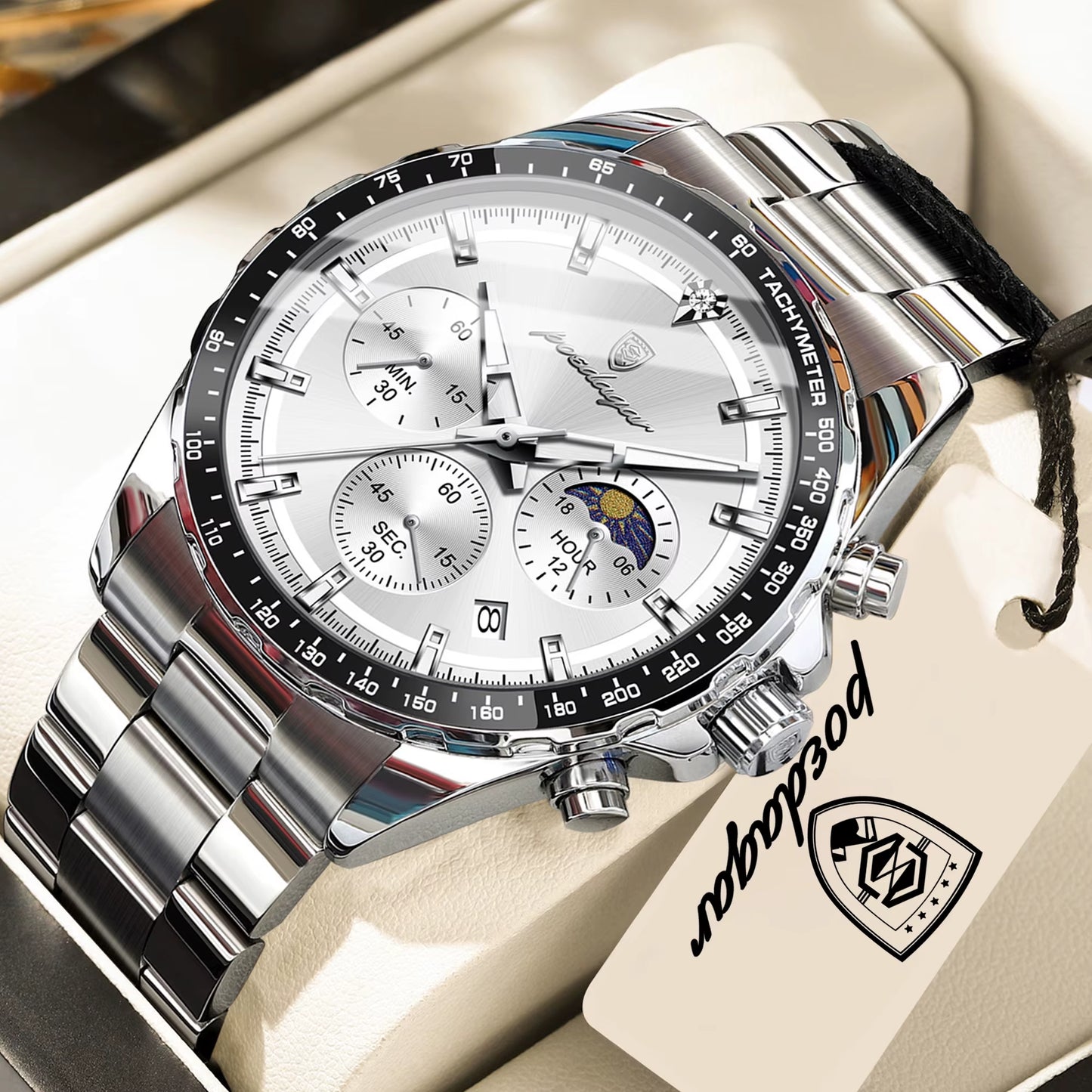 Business Brand Man Wristwatch Waterproof Stainless Steel Luminous Men Watch Chronograph Date Men'S Quartz Watches Reloj