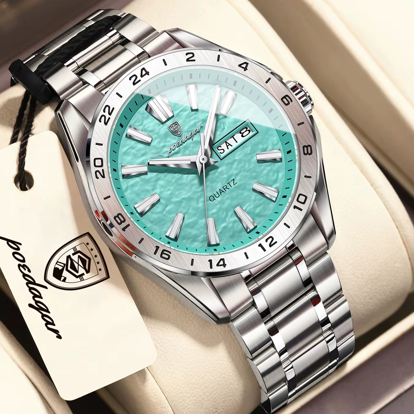 Exquisite Fashion Man Watches High Quality Waterproof Luminous Business Watch for Men Date Week Quartz Men'S Wristwatch