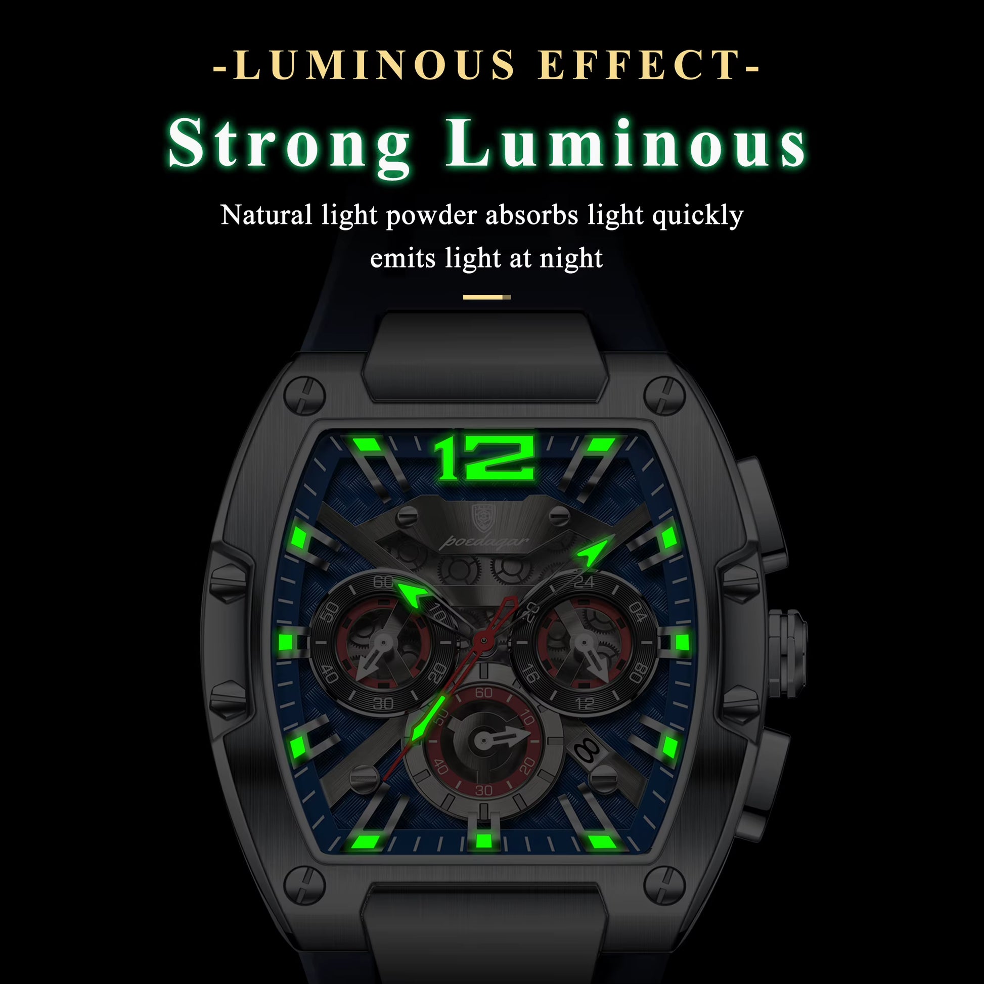 Luxury Man Quartz Watch Sports Military Watch for Men Waterproof Luminous Date Chronograph Silicone Strap Men'S Watches