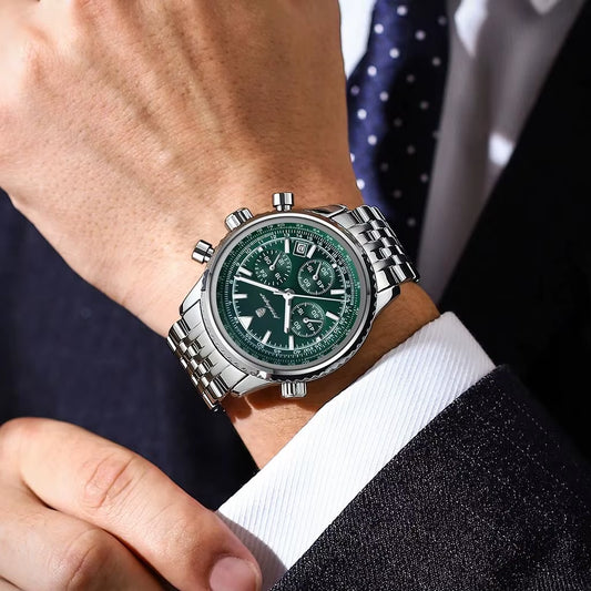 Luxury Watches for Man Date Chronograph Stainless Steel Sport Men Watch Waterproof Luminous Quartz Military Men'S Watch