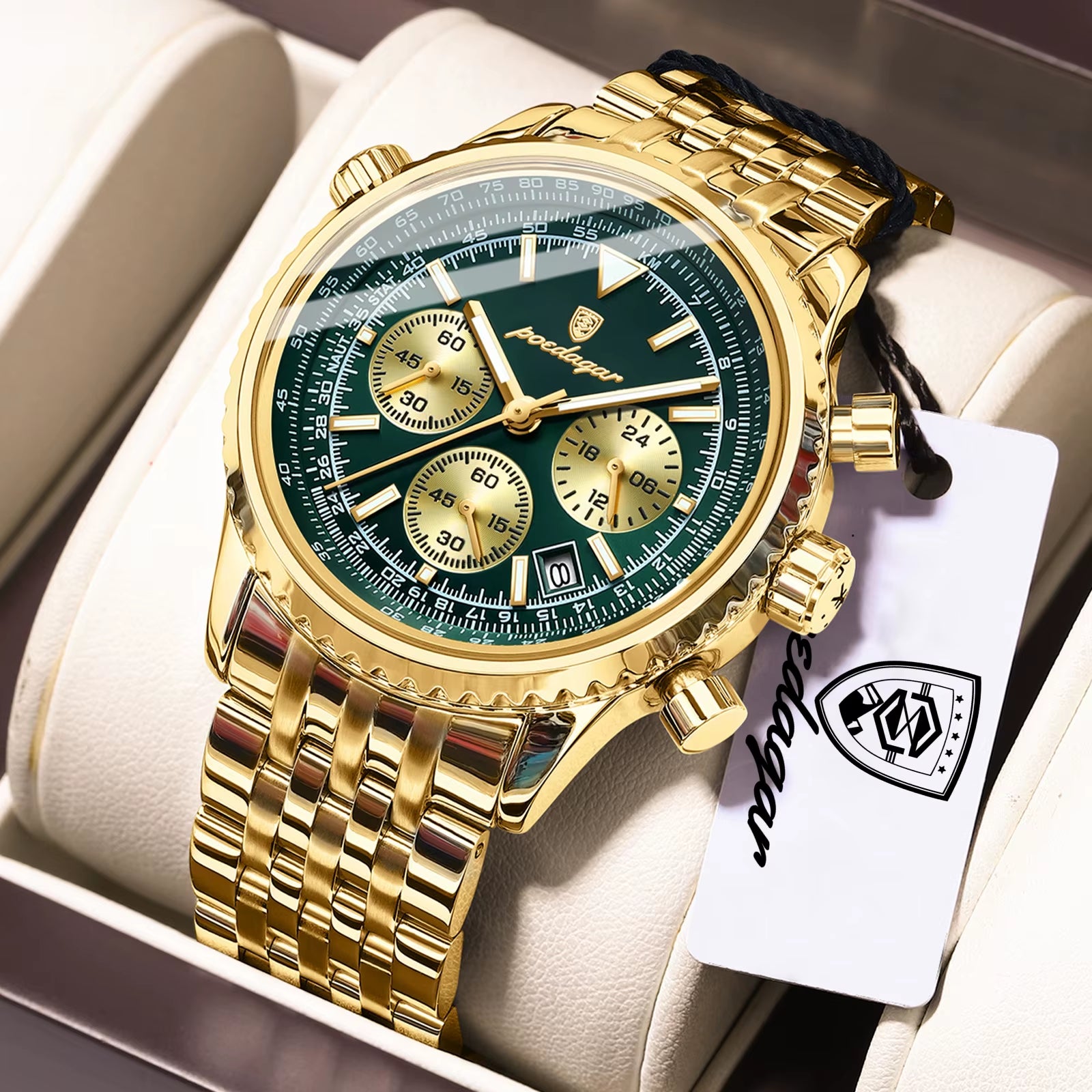 Luxury Watches for Man Date Chronograph Stainless Steel Sport Men Watch Waterproof Luminous Quartz Military Men'S Watch