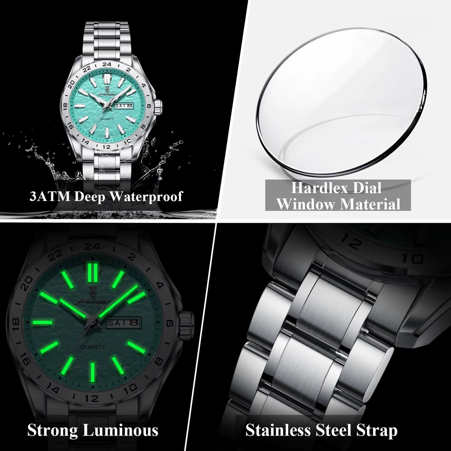 Exquisite Fashion Man Watches High Quality Waterproof Luminous Business Watch for Men Date Week Quartz Men'S Wristwatch