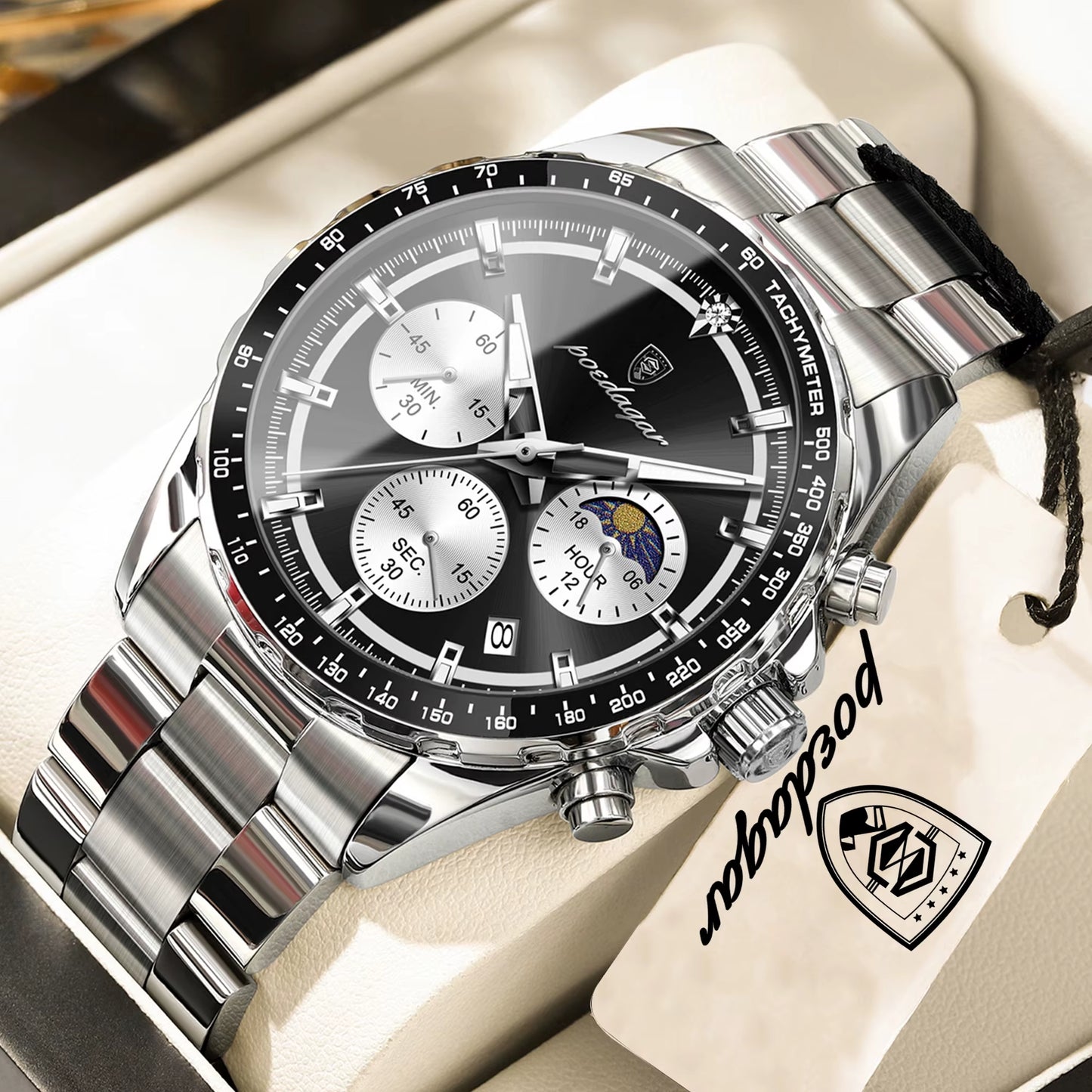 Business Brand Man Wristwatch Waterproof Stainless Steel Luminous Men Watch Chronograph Date Men'S Quartz Watches Reloj