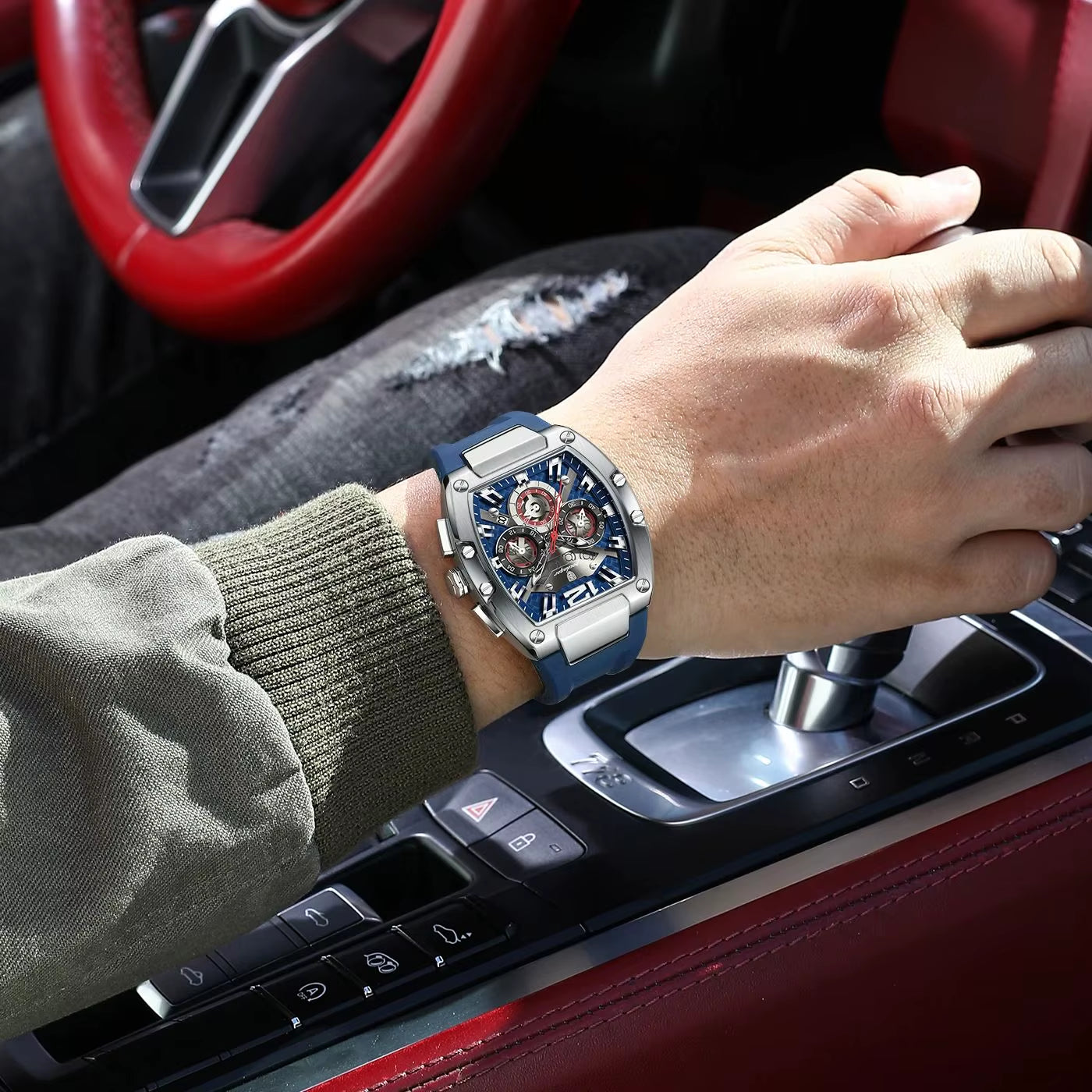 Luxury Man Quartz Watch Sports Military Watch for Men Waterproof Luminous Date Chronograph Silicone Strap Men'S Watches