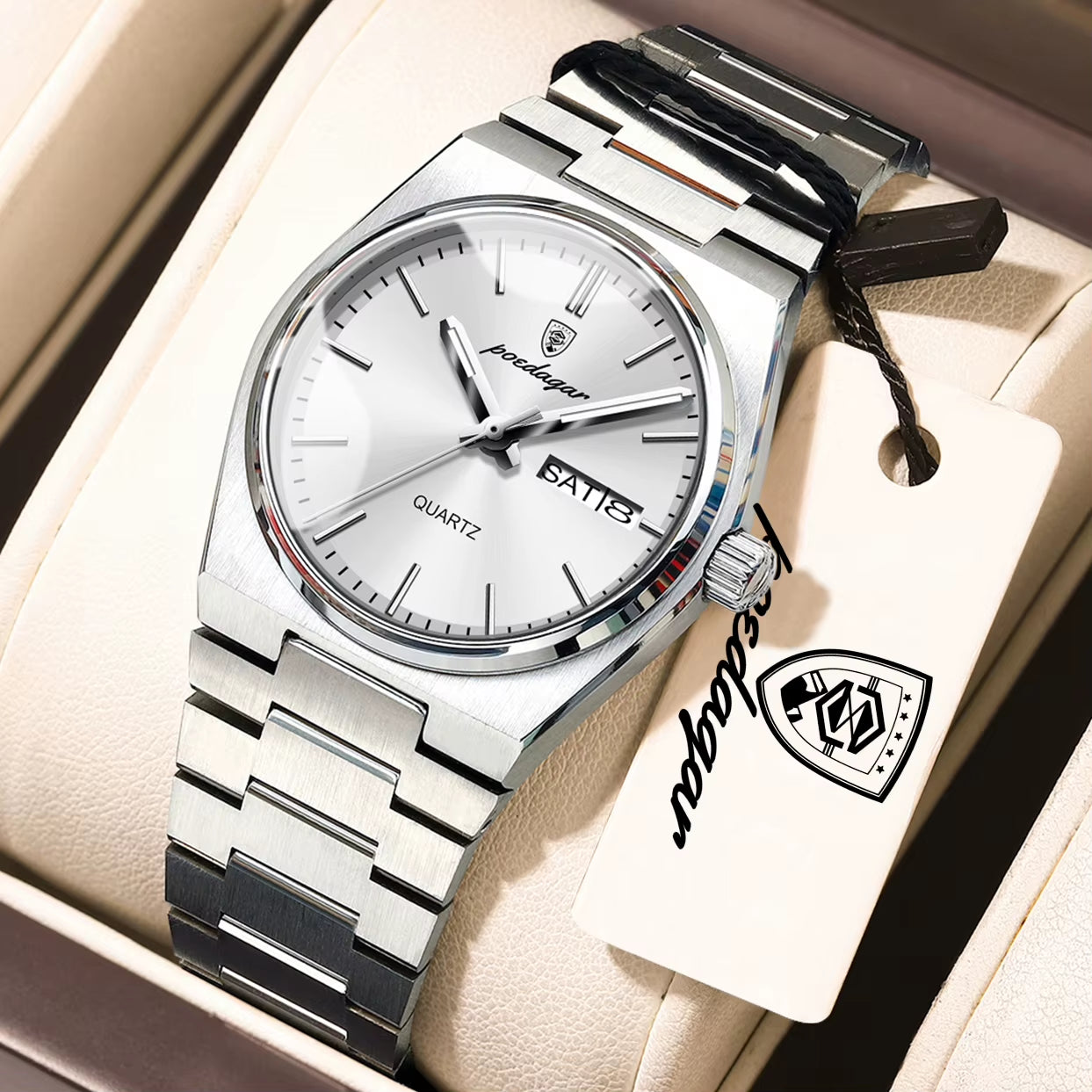 Exquisite Watches for Women Waterproof Luminous Date Week Ladies Watch Stainless Steel Luxury Woman'S Quartz Wristwatch